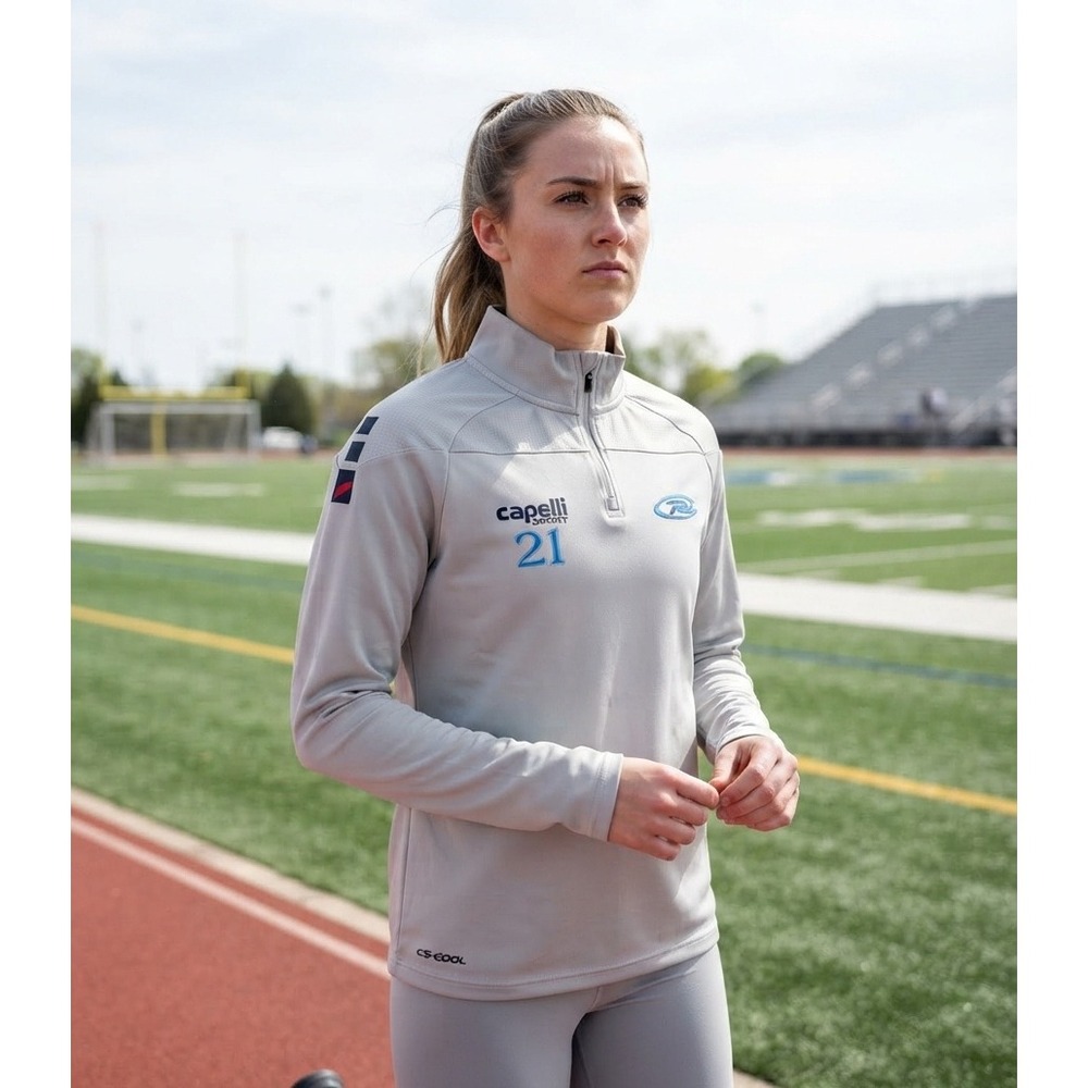 Capelli Sport Women Tribeca 1/4 Zip Training Top Rush Soccer Gray Large AGA-3849